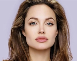 Angelina Jolie with eyebrows