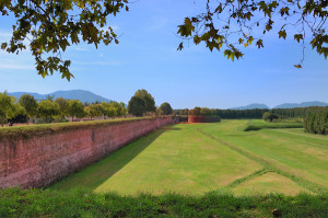 Photo: The old city wall of Lucca on a sunny Tuscan summer day
