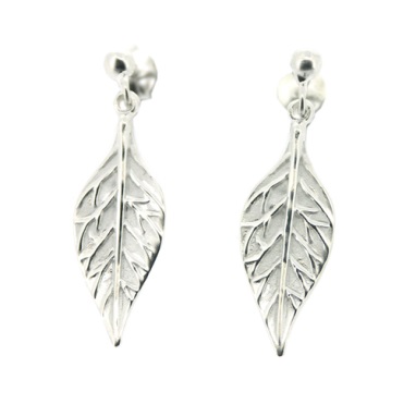 Silver Tea Leaf earrings